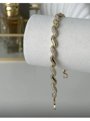 Altın Kaplama Taşlı Bileklik