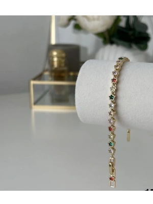 Taşlı Yıldız Altım Kaplama Bileklik