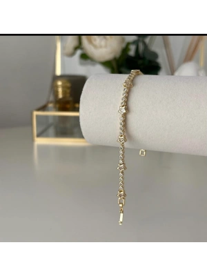 Taşlı Yıldız Bileklik Altın Kaplama