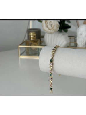 Altın Kaplama Renkli Bileklik