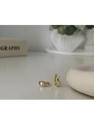 Taşlı Minimal Sepet Küpe