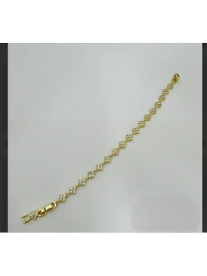 Minimal Yonca Altın Kaplama Bileklik