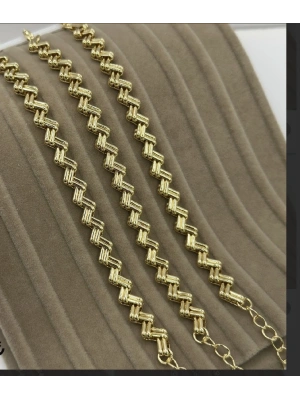 Altın Kaplama Zikzak Bileklik