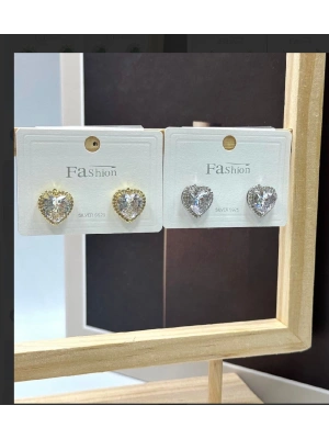 Özel Seri Kalp Model Taşlı Küpe