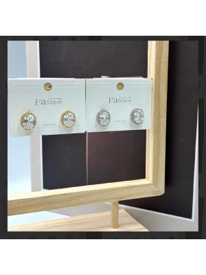 Özel Seri Oval Taş Model Küpe