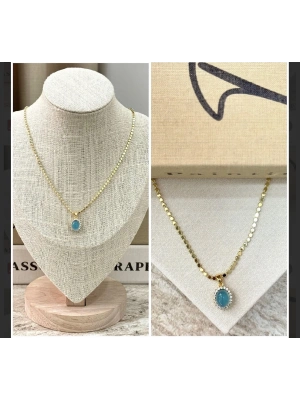 Pul Zincir Çerçeve Kolye