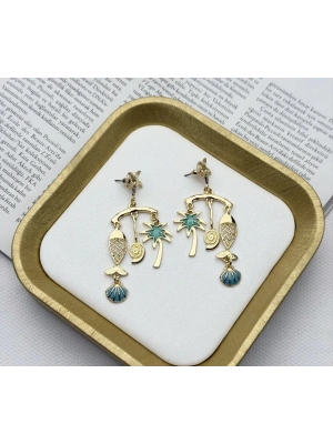 Tasarım Balık Figür Küpe