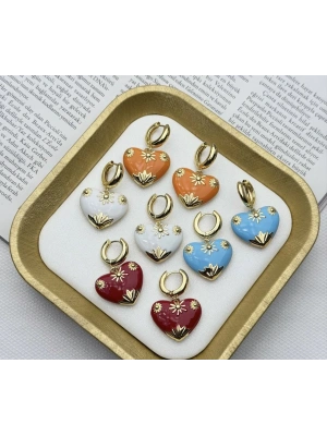 Kalp Mineli Figür Küpe