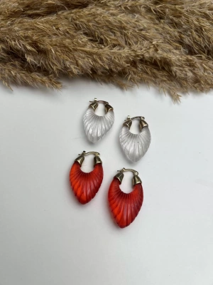 Akrilik Badem Model Oval Küpe