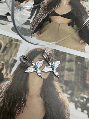 Altın Kaplama Anka Kuşu Küpe