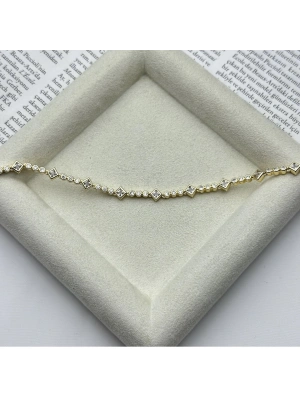 Altın kaplama Asimetrik Taşlı Bileklik