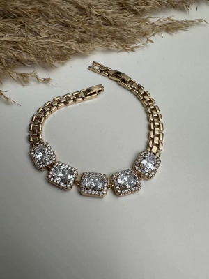 Altın Kaplama Baget Taşlı Bileklik