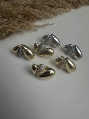 Altın Kaplama Bttega Taş Küpe