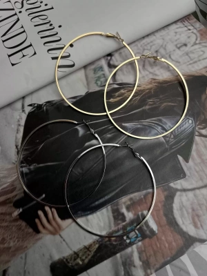 Altın Kaplama Düz Halka Küpe 1