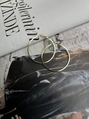 Altın Kaplama Düz Halka Küpe 3