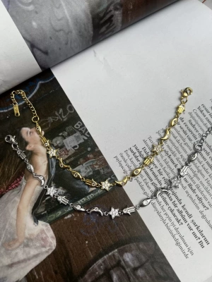 Altın Kaplama El Yıldız Ay Figürlü Bileklik