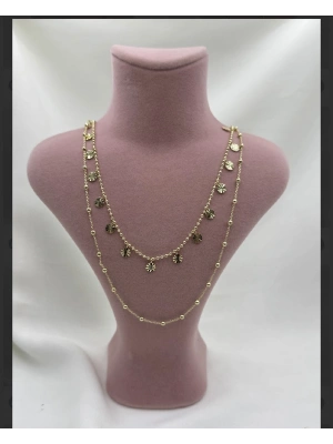 Altın Kaplama İkili Pul Kolye Tasarım