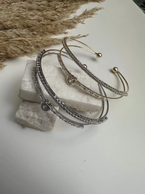 Altın Kaplama İkili Su Yolu Kalp Bileklik