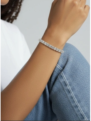 Altın Kaplama Kare Taş Su Yolu Bileklik