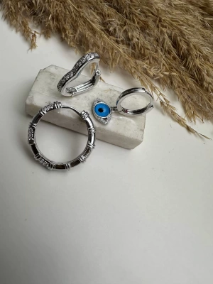 Altın Kaplama Nazarlı Set Küpe