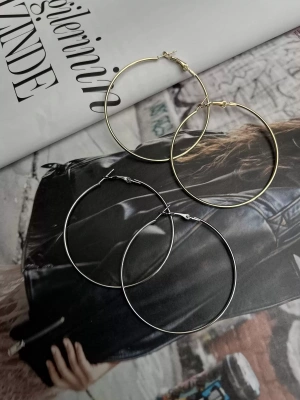 Altın Kaplama Oval Halka Küpe 2