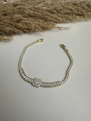 Altın Kaplama Su Yolu Baget Taş Bileklik