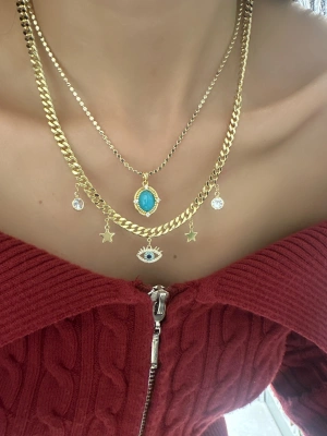 Altın Kaplama Tasarım Göz Figür Kolye