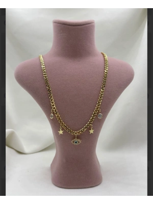 Altın Kaplama Tasarım Göz Figür Kolye