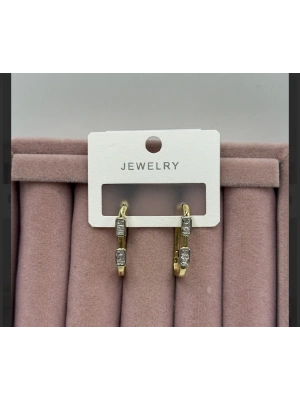 Altın Kaplama Tasarım Taşlı Vip Küpe