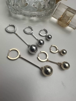 Altın Kaplama Tasarım Top Figür Üçlü Set Küpe