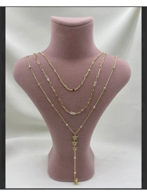 Altın Kaplama Tasarım Vip Seri Çoklu Kolye