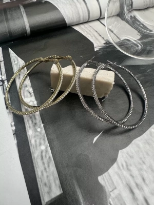 Altın Kaplama Taşlı Halka Küpe 1. Büyük Boy