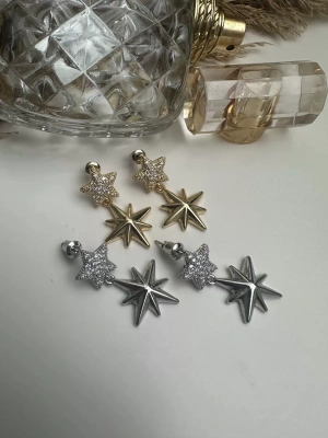 Altın Kaplama Taşlı Kuzey Yıldızı Küpe