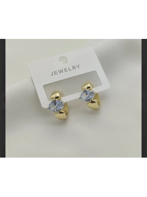 Altın Kaplama Taşlı Özel Seri Halka Küpe