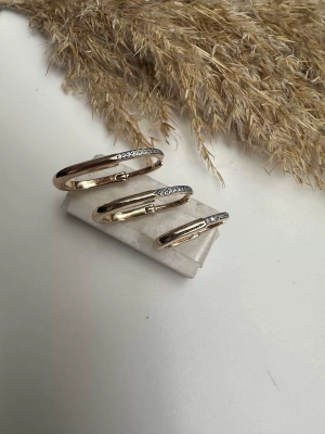 Altın Kaplama Taşlı Üçlü Set Küpe