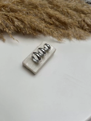 Altın Kaplama Vintage Halka Üçlü Set Küpe