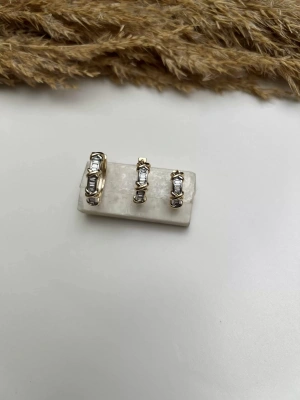 Altın Kaplama X Model Üçlü Set Küpe