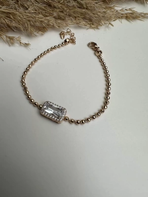 Baget Taş Altın Kaplama Bileklik