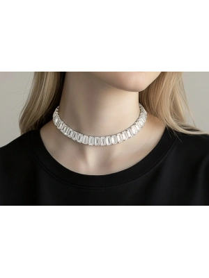 Baget Taşlı Choker Kolye