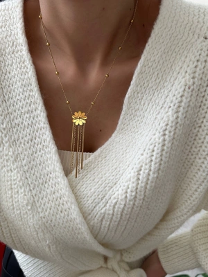 Çelik Çiçek Tasarım Kolye