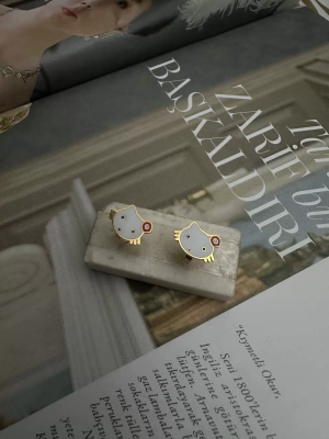 Çelik Hello Kity Model Çocuk Küpesi