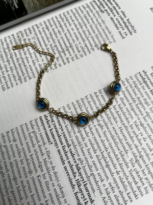 Çelik Kararmaz Büyük Nazar Boncuklu Bileklik