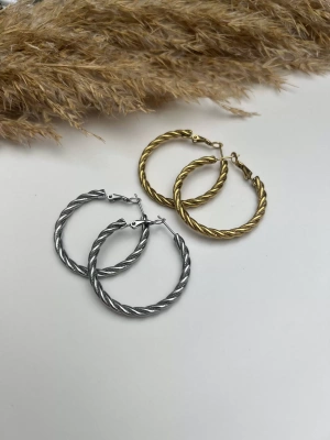 Çelik kararmaz İnce Burgu Basic Halka Küpe