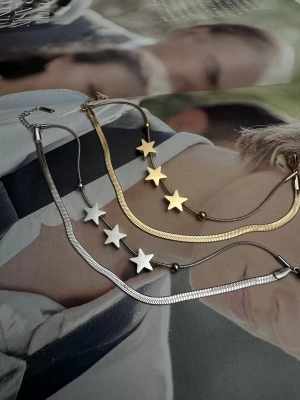 Çelik Kararmaz İtalyan Zincir Detaylı Yıldız Bileklik