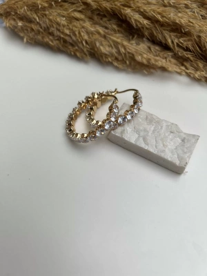 Çelik Kararmaz Taşlı Halka Küpe