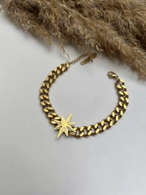 Çelik Kararmaz Üç Boyutlu Kuzey Yıldızı Bileklik