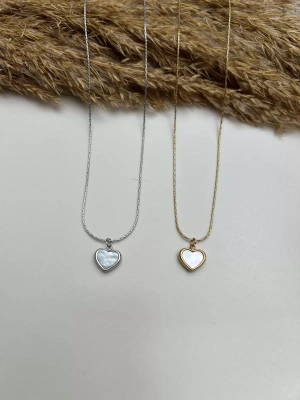 Çelik Mineli Kalp Kararmaz Kolye