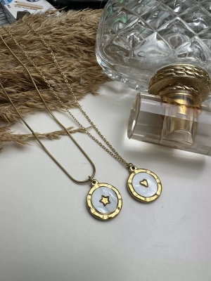 Çelik Plakası Kalp Yıldız Figür Kolye