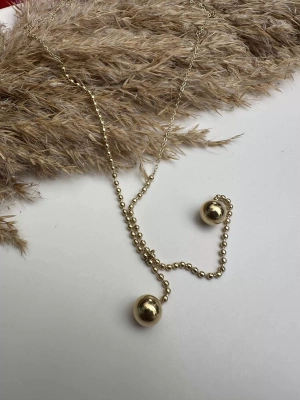 Çelik Topçuk Tasarım Sallantılı Kolye