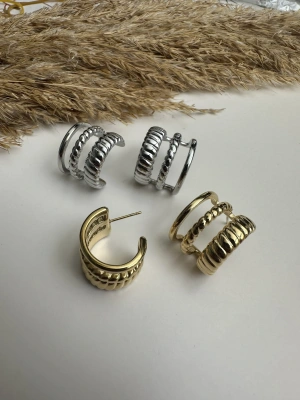 Çelik Üçlü Halka Küpe